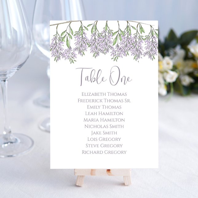 Elégante aquarelle Floral Mariage Numéro de table (With an editable white background and simple minimalist background. )