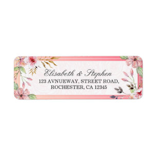Elégante aquarelle Floral Script Mariage Adresse
