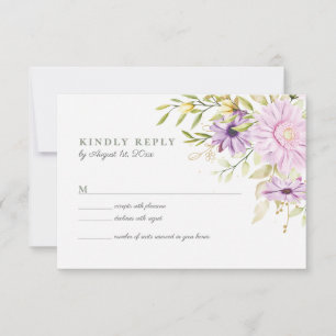 Elégante aquarelle Floral Wedding Carte RSVP