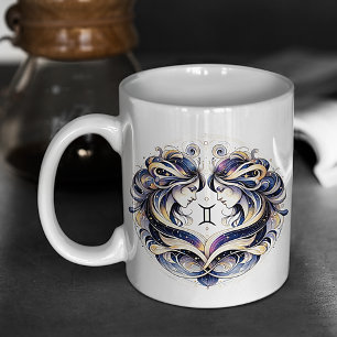 Elégante aquarelle Gemini Zodiac Mug personnalisé