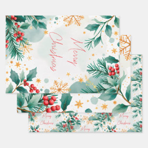 Elégante aquarelle Joyeux papier d'enveloppement d