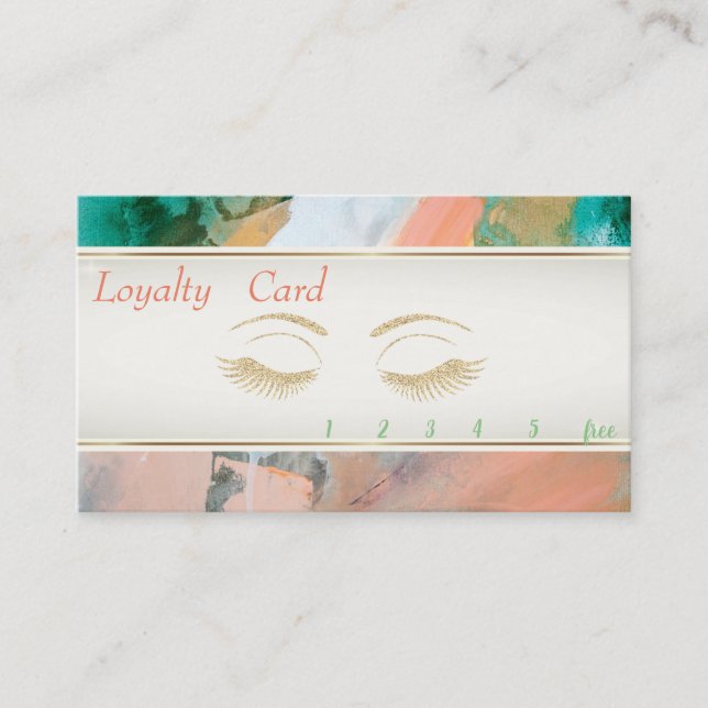 Elégante, Aquarelle, Lashes Lumineuses Carte de fi (Devant)