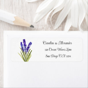 Elégante Aquarelle Lavande Herbes Floral Mariage L
