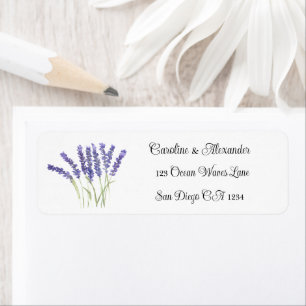 Elégante Aquarelle Lavande Herbes Floral Mariage L