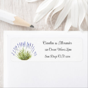 Elégante Aquarelle Lavande Herbes Floral Mariage L