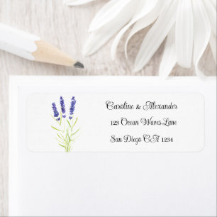 Elégante Aquarelle Lavande Herbes Mariage Floral