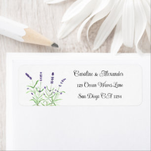 Elégante Aquarelle Lavande Herbes Mariage Floral