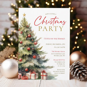 Elégante aquarelle Noël Fête Invitation