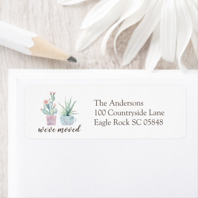 Elégante aquarelle Pastel Boho Cactus Nous avons d (En situation)