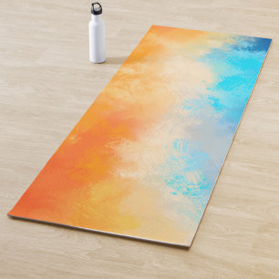 Elégante aquarelle peinte à la main tapis de yoga