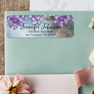Elégante aquarelle romantique Purple Hydrangea Cad