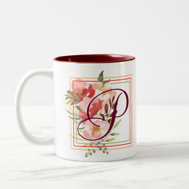 Elégante aquarelle Rose café Mug (Gauche)