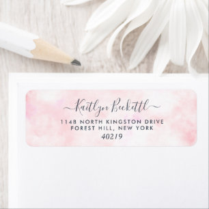 Élégante aquarelle rose Étiquettes d'adresse de re