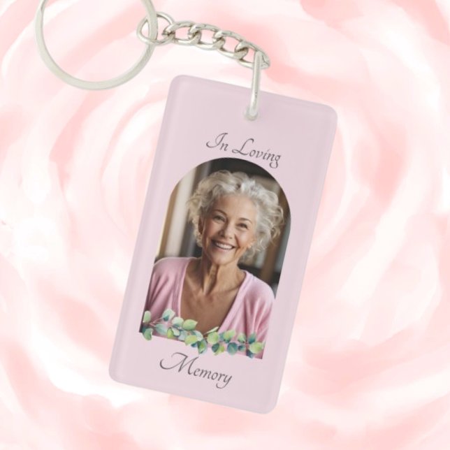 Elégante aquarelle rose Floral Keepsaké (Pink Memorial photo Keepsake Funeral Favor)