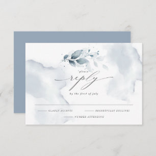 Elégante aquarelle RSVP Foliage Dusty Blue