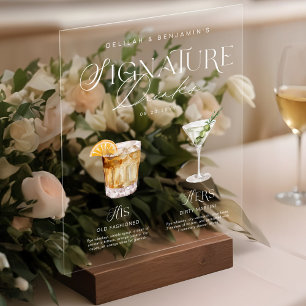 Elégante aquarelle Sa signature Boisson Mariage