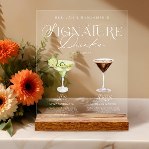 Elégante aquarelle Sa signature Boisson Mariage