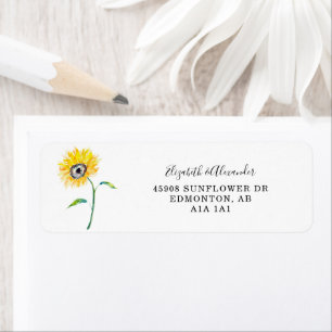 Elégante aquarelle tournesol Mariage Script chic