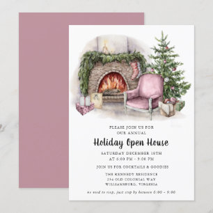 Elégante aquarelle vacances Open House Invitation
