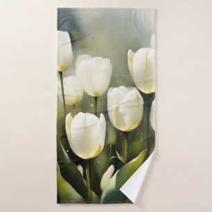Élégante bande de tulipes blanches dans un jardin 