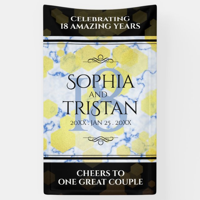 Élégante bannière du 18ème anniversaire du Mariage (Vertical)