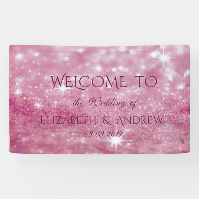Élégante Bannière Mariage de Bokeh Glittery élégan (Horizontal)