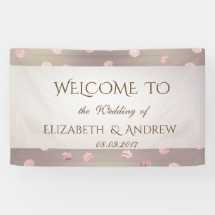 Élégante bannière Rose Gold Confetti Mariage éléga