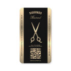 Elégante Barber Faux Ciseaux Or Carte de fidélité