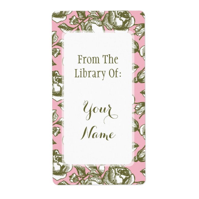 Élégante bibliothèque de Roses d'or sur le livre r (Devant)