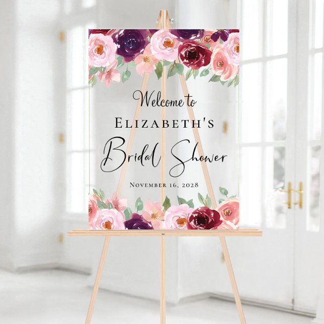 Élégante Bienvenue de Mariage Florale à l'aquarell (Créateur téléchargé)