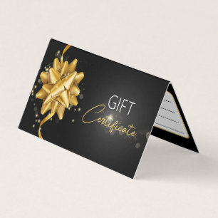 Elégante Black Gold Bow Classy Lumineuse Carte cad