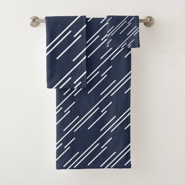 Elégante Bleu Motif de la marine blanche (En situation)