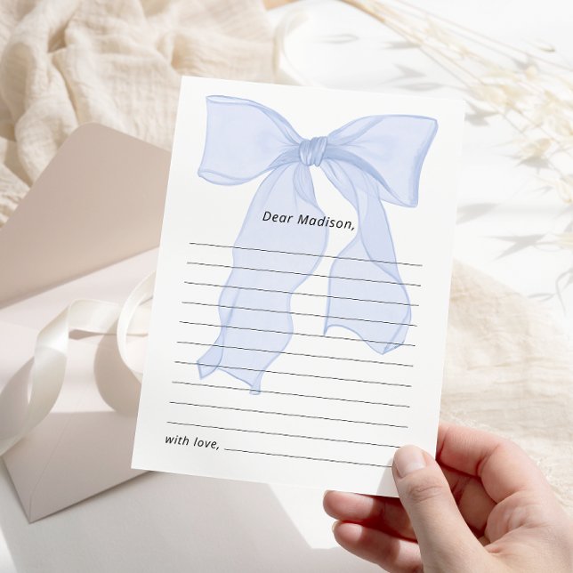 Elégante Bleue Bow 1er Anniversaire Carte Capsule  (Créateur téléchargé)