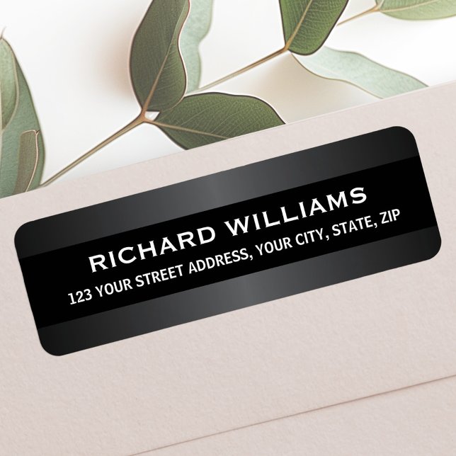 Élégante bordure grise satinée adresse de retour (Elegant gray satin borders return address label)
