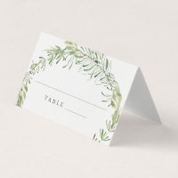 Elégante Botanique Verdure Mariage Cartes de Place