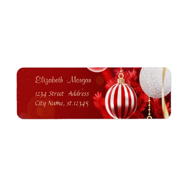 Élégante Boules de Noël Rouge Élégante (Devant)