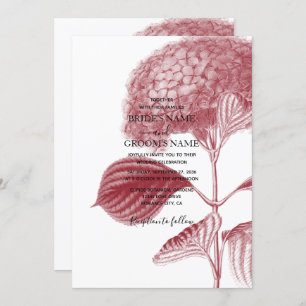 Elégante Bourgogne Hydrangea Mariage Invitations