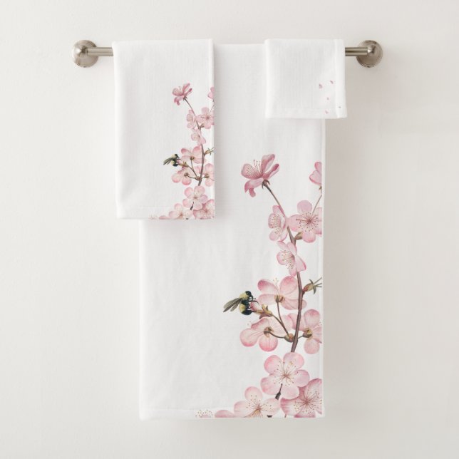 Élégante branche de fleurs de cerisier rose (En situation)