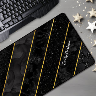 Élégante brillance d'or noir géométrique