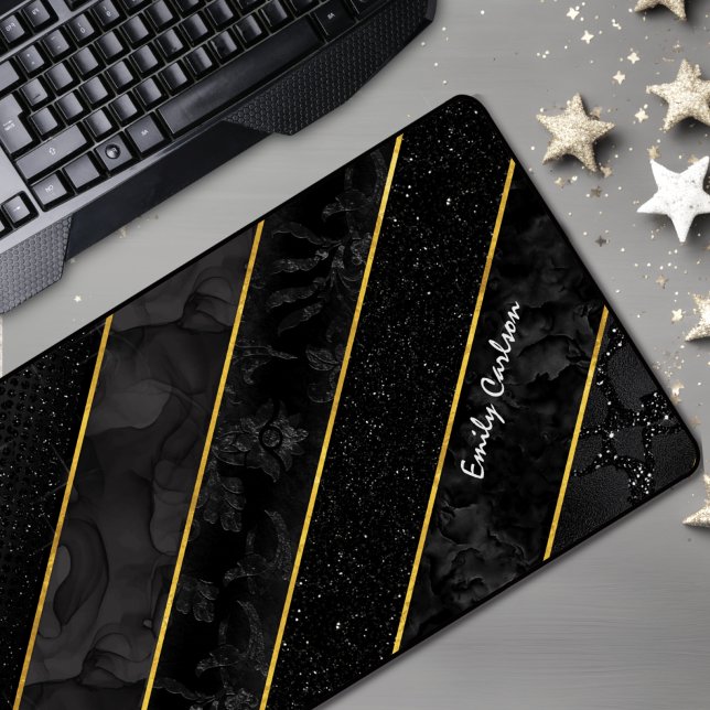 Élégante brillance d'or noir géométrique (Créateur téléchargé)