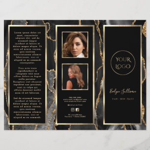 Élégante Brochure d'agate d'or noir