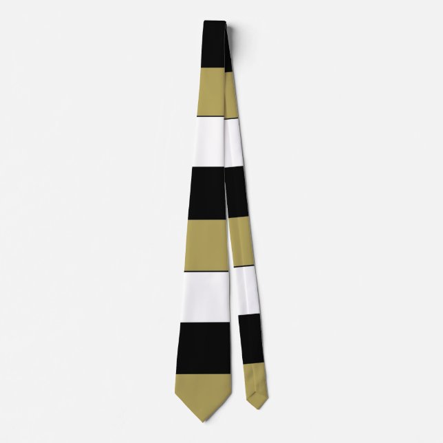 Elégante Brown noir et blanc rayures Motif Cravate (Devant)
