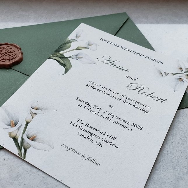 Elégante Calla Lily Invitation - Design floral (Créateur téléchargé)