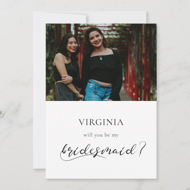 Elégante calligraphie bridesmaid proposition carte (Devant)