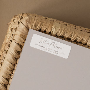 Élégante calligraphie Brown et crème Adresse de re