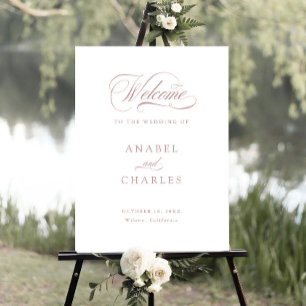 Élégante calligraphie de script Affiche de bienven