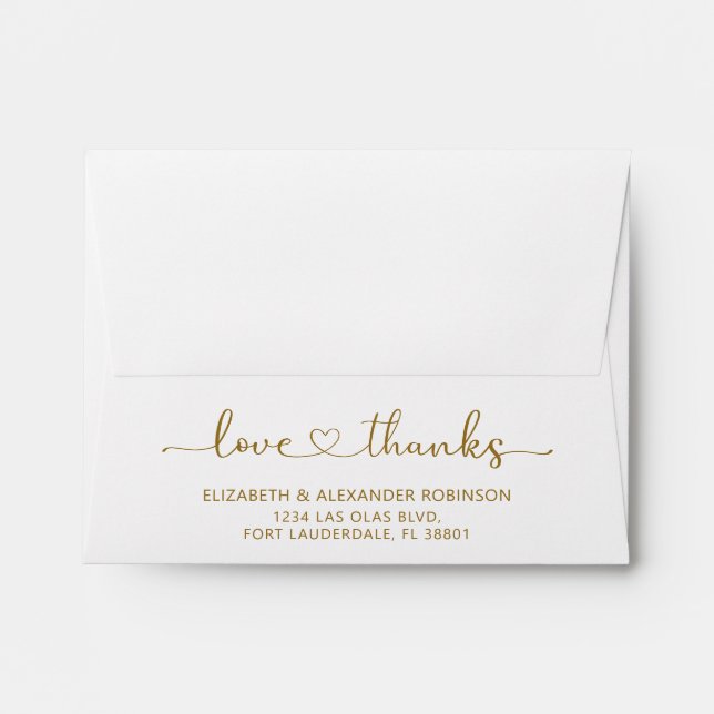 Élégante calligraphie Enveloppe Mariage de script  (Dos (Haut rabat))