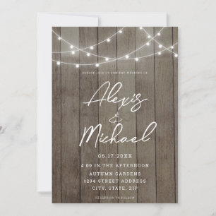 Élégante calligraphie Faire-part de mariage rustiq