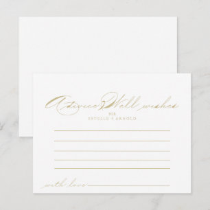 Elégante Calligraphie Gold Mariage carte conseil