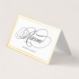 Elégante Calligraphie Gold Réservé carte Mariage